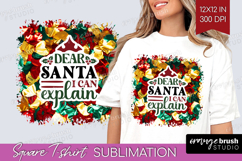 Funny Christmas Quote Square Tshirt Background - Xmas PNG Product Image 1
