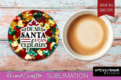 Funny Christmas Quote Round Coaster - Xmas Glitter Coaster Product Image 1