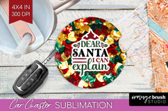 Funny Christmas Quote Car Coaster - Xmas Glitter Coaster PNG Product Image 1