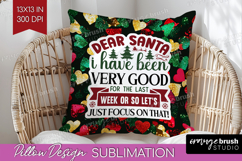 Funny Christmas Quote Pillow Sublimation - Xmas Glitter PNG Product Image 1