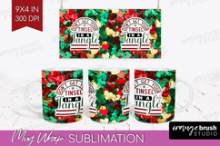 Funny Christmas Quote Mug Wrap - Xmas Glitter Mug PNG Product Image 1