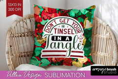 Funny Christmas Quote Pillow Sublimation - Xmas Glitter PNG Product Image 1