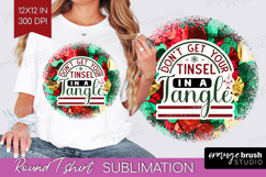Funny Christmas Quote Round Tshirt Background - Xmas Glitter Product Image 1