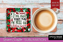 Funny Christmas Quote Square Coaster - Xmas Glitter Coaster Product Image 1