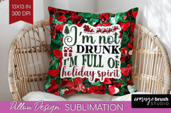 Funny Christmas Quote Pillow Sublimation - Xmas Glitter PNG Product Image 1