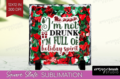 Funny Christmas Quote Slate PNG - Xmas Glitter Square Slate Product Image 1
