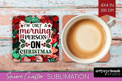 Funny Christmas Quote Square Coaster - Xmas Glitter Coaster Product Image 1