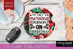 Funny Christmas Quote Car Coaster - Xmas Glitter Coaster PNG Product Image 1