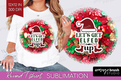 Funny Christmas Quote Round Tshirt Background - Xmas Glitter Product Image 1