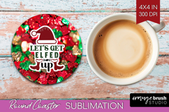 Funny Christmas Quote Round Coaster - Xmas Glitter Coaster Product Image 1