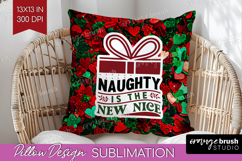 Funny Christmas Quote Pillow Sublimation - Xmas Glitter PNG Product Image 1