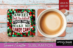 Funny Christmas Quote Square Coaster - Xmas Glitter Coaster Product Image 1