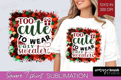 Funny Christmas Quote Square Tshirt Background - Xmas PNG Product Image 1