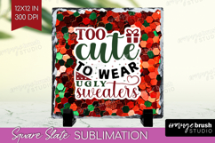 Funny Christmas Quote Slate PNG - Xmas Glitter Square Slate Product Image 1