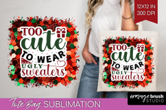 Funny Christmas Quote Tote Bag - Xmas Glitter Tote Bag PNG Product Image 1