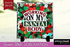 Funny Christmas Quote Slate PNG - Xmas Glitter Square Slate Product Image 1