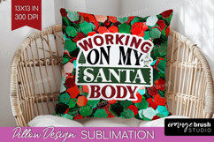 Funny Christmas Quote Pillow Sublimation - Xmas Glitter PNG Product Image 1