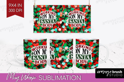 Funny Christmas Quote Mug Wrap - Xmas Glitter Mug PNG Product Image 1