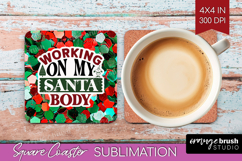 Funny Christmas Quote Square Coaster - Xmas Glitter Coaster Product Image 1