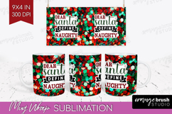 Funny Christmas Quote Mug Wrap - Xmas Glitter Mug PNG Product Image 1
