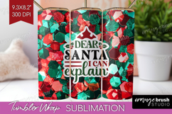 Funny Christmas Quote Tumbler Wrap - Xmas Glitter Tumbler Product Image 1
