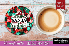 Funny Christmas Quote Round Coaster - Xmas Glitter Coaster Product Image 1