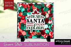 Funny Christmas Quote Slate PNG - Xmas Glitter Square Slate Product Image 1