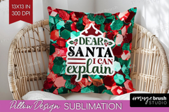 Funny Christmas Quote Pillow Sublimation - Xmas Glitter PNG Product Image 1