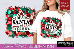 Funny Christmas Quote Square Tshirt Background - Xmas PNG Product Image 1