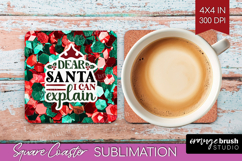 Funny Christmas Quote Square Coaster - Xmas Glitter Coaster Product Image 1