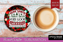 Funny Christmas Quote Round Coaster - Xmas Glitter Coaster Product Image 1