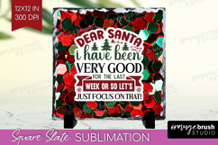 Funny Christmas Quote Slate PNG - Xmas Glitter Square Slate Product Image 1