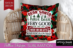 Funny Christmas Quote Pillow Sublimation - Xmas Glitter PNG Product Image 1