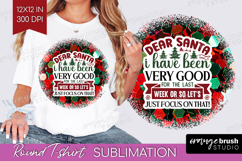 Funny Christmas Quote Round Tshirt Background - Xmas Glitter Product Image 1