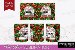 Funny Christmas Quote Mug Wrap - Xmas Glitter Mug PNG Product Image 1