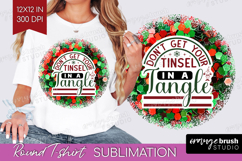 Funny Christmas Quote Round Tshirt Background - Xmas Glitter Product Image 1