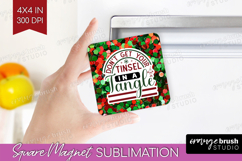 Funny Christmas Quote Magnet Sublimation - Xmas Glitter PNG Product Image 1