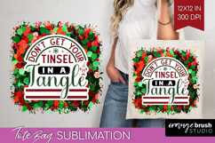Funny Christmas Quote Tote Bag - Xmas Glitter Tote Bag PNG Product Image 1