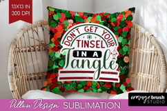 Funny Christmas Quote Pillow Sublimation - Xmas Glitter PNG Product Image 1