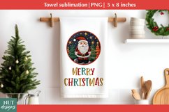 Merry Christmas towel png Christmas Santa embroidery towel Product Image 1