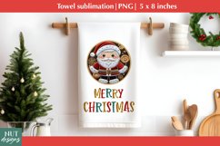 Christmas Santa embroidery towel Merry Christmas towel png Product Image 1