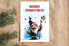 Merry Christmas fairy card printable, funny Christmas gnome Product Image 4