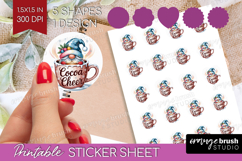 Christmas Gnome Round Sticker - Cute Gnome Printable Sticker Product Image 1