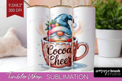 Christmas Gnome Tumbler Wrap - Cute Gnome Tumbler PNG Product Image 1