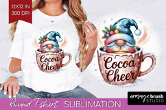 Christmas Gnome Round Tshirt Background - Cute Gnome PNG Product Image 1