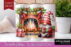 Christmas Gnome Tumbler Wrap - Cute Gnome Tumbler PNG Product Image 1