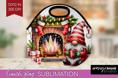 Christmas Gnome Lunch Bag - Cute Gnome Lunch Bug PNG Product Image 1