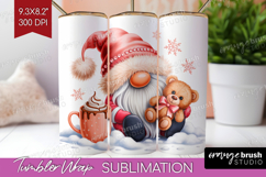 Christmas Gnome Tumbler Wrap - Cute Gnome Tumbler PNG Product Image 1