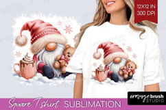 Christmas Gnome Square Tshirt Background - Cute Gnome PNG Product Image 1