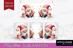 Christmas Gnome Mug Wrap - Cute Gnome Mug PNG Sublimation Product Image 1